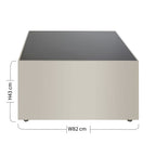 Rectangular coffee table with dimensions labeled on a white background