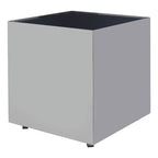 Carlox Black Glass and Chrome Finish Square Side Table