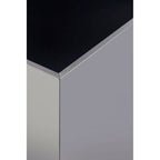 Carlox Black Glass and Chrome Finish Square Side Table