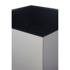 Carlox Black Glass and Chrome Finish Square Side Table