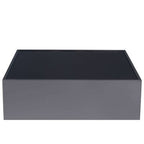 Carlox Black Glass and Chrome Finish Square Side Table