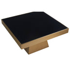 Carlox Black Glass and Gold Finish Square Coffee Table