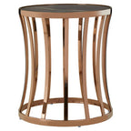 Tula Green Marble Effect Round Side Table