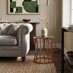 Tula Green Marble Effect Round Side Table