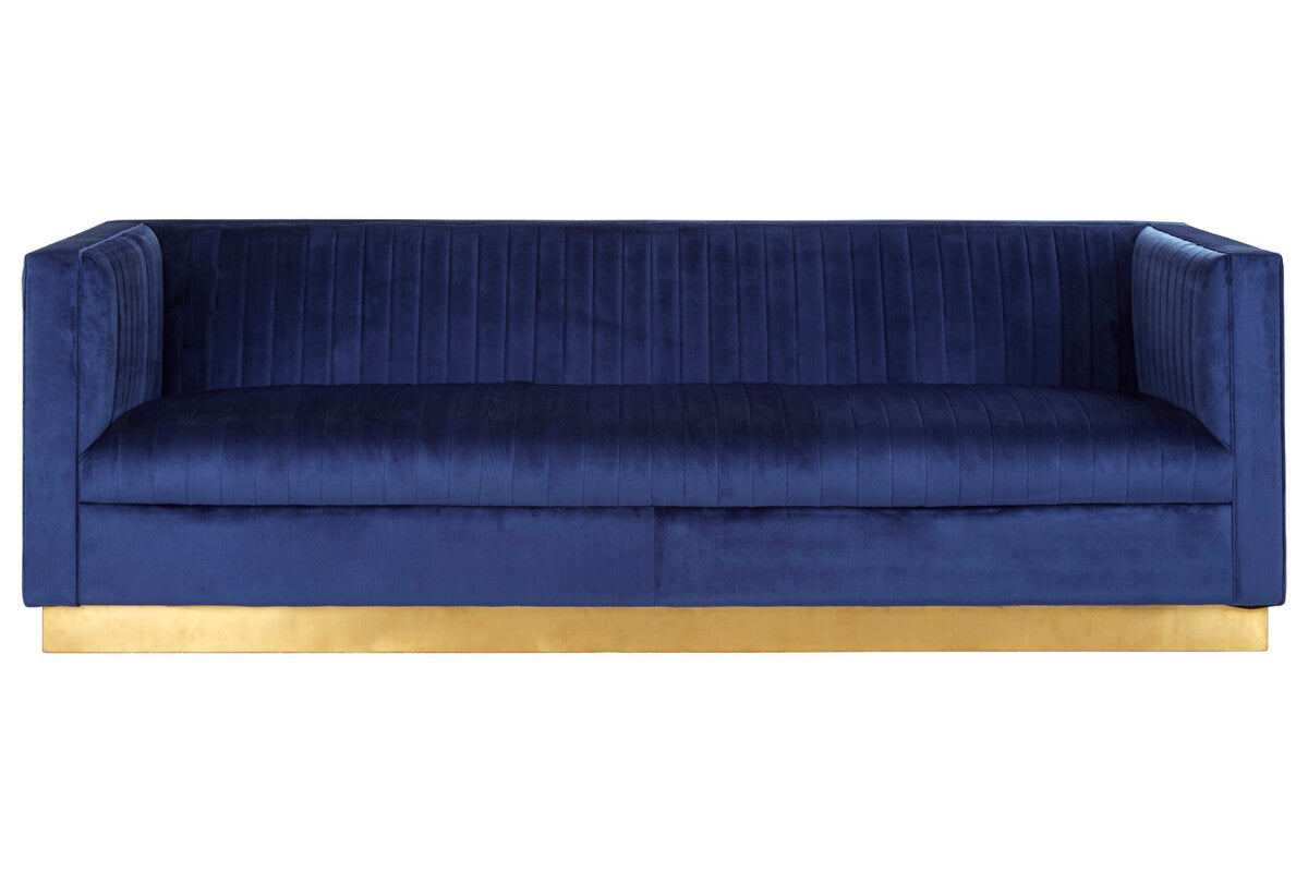 3 Seater Deep Blue Sofa, Opal