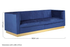 3 Seater Deep Blue Sofa | Opal