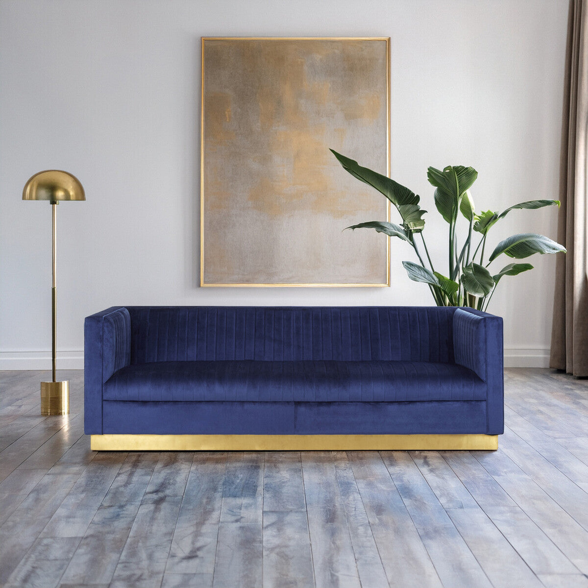 3 Seater Deep Blue Sofa, Opal