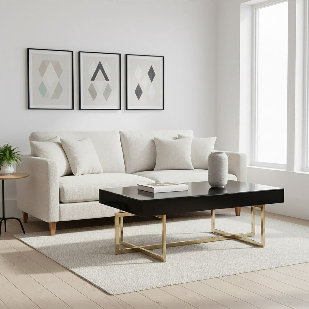 Ragusa Black Mirrored Glass Coffee Table