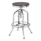Gator Black Ash Wood and Chrome Finish Adjustable Bar Stool