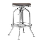 Gator Black Ash Wood and Chrome Finish Adjustable Bar Stool