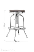 Gator Black Ash Wood and Chrome Finish Adjustable Bar Stool
