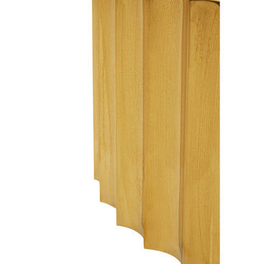 Wooden panel with a decorative edge on a white background