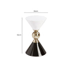 Martini White and Black Gold Finish Hourglass Side Table