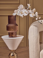 Martini White and Black Gold Finish Hourglass Side Table