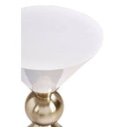 Martini White and Black Gold Finish Hourglass Side Table