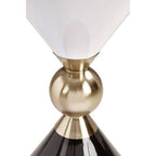Martini White and Black Gold Finish Hourglass Side Table