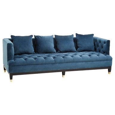 3 Seater Navy Fabric Sofa, Sefira