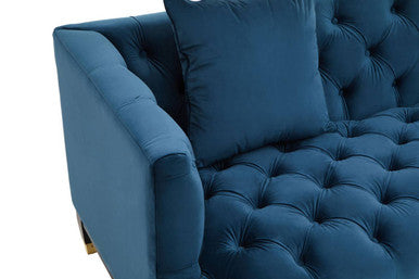 2 Seater Navy Fabric Sofa | Sefira