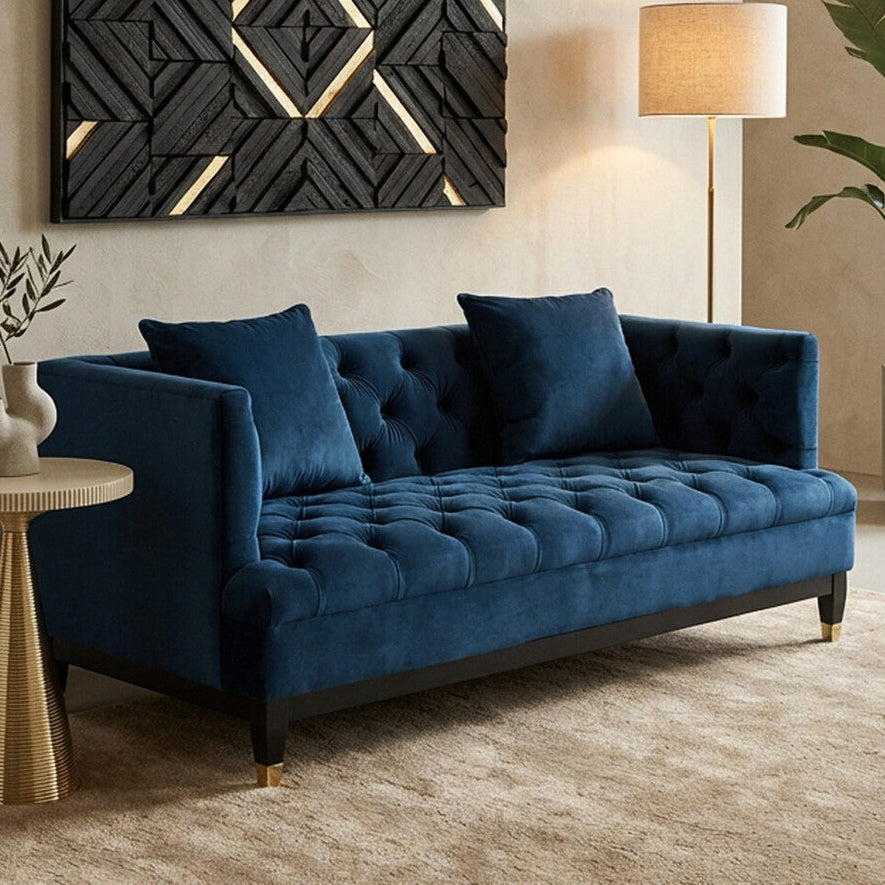 2 Seater Navy Fabric Sofa, Sefira
