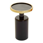 Elva Black and Gold Finish Art Deco Side Table