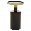 Elva Black and Gold Finish Art Deco Side Table