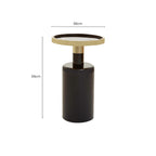 Elva Black and Gold Finish Art Deco Side Table