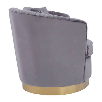 3 Seater Grey Pleated Velvet Sofa, Franza