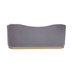 3 Seater Grey Pleated Velvet Sofa, Franza