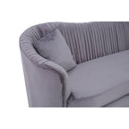 3 Seater Grey Pleated Velvet Sofa, Franza