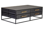 Judd Black Oak Veneer 4 Drawer Coffee Table