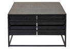 Judd Black Oak Veneer 4 Drawer Coffee Table
