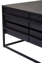 Judd Black Oak Veneer 4 Drawer Coffee Table