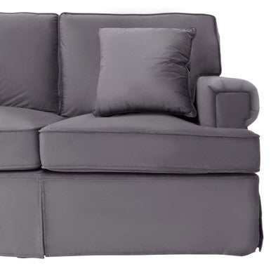 3 Seater Grey Velvet Sofa, Ralph