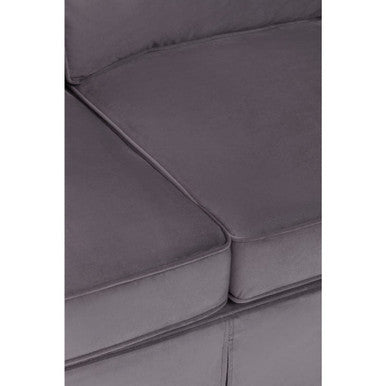 3 Seater Grey Velvet Sofa, Ralph
