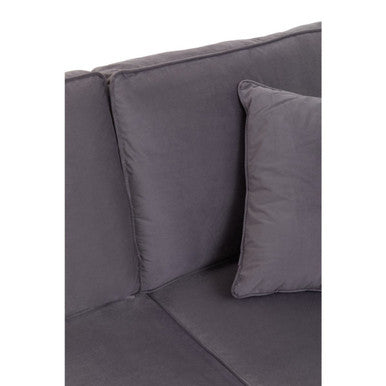 3 Seater Grey Velvet Sofa, Ralph