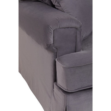 3 Seater Grey Velvet Sofa, Ralph