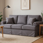 3 Seater Grey Velvet Sofa, Ralph