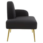 Heather Black Linen Effect Right Hand Chaise Longue