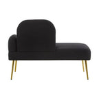 Heather Black Linen Effect Right Hand Chaise Longue