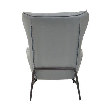 Kaiko Grey Faux Leather Armchair And Footstool