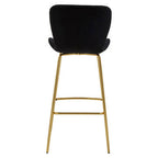 Warton Black Velvet Quilted Bar Chair