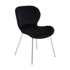 Warton Black Velvet Quilted Dining Chair
