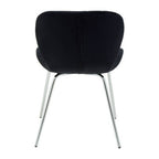 Warton Black Velvet Quilted Dining Chair