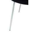 Warton Black Velvet Quilted Dining Chair