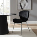 Warton Black Velvet Quilted Dining Chair