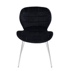 Warton Black Velvet Quilted Dining Chair