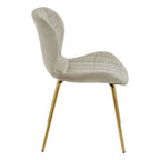Warton Mink Velvet Quilted Dining Chair