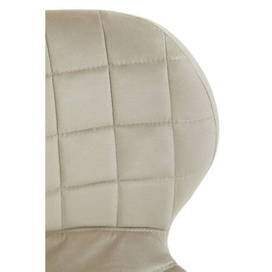 Beige quilted hood on a white background
