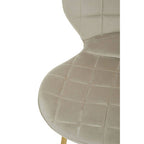 Close-up of a textured chair seat with a neutral color on a white background