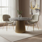 Warton Mink Velvet Quilted Dining Chair